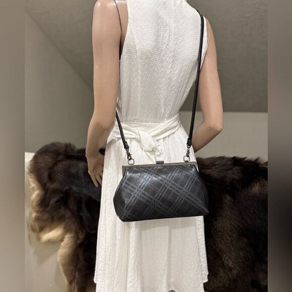 Plaid Print Genuine Deer-hide Leather Purse/Push Lock Metal
Frame Shoulder Bag - Picture 7 of 16